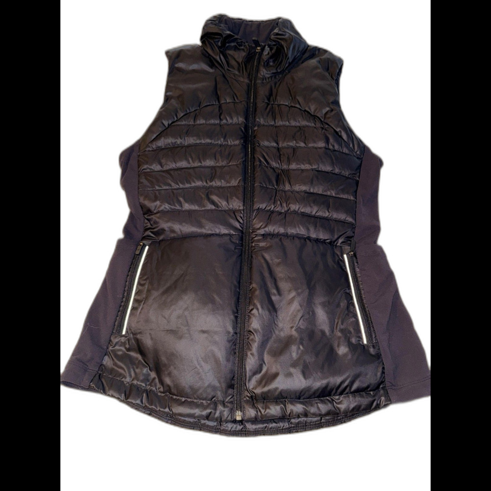 Lululemon Down For It All Vest Black Goose Down Running Puffer Womens Size 10